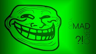Internet funny green trollface wallpaper