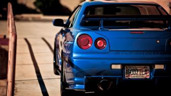Nissan skyline r34 racing club blue cars wallpaper