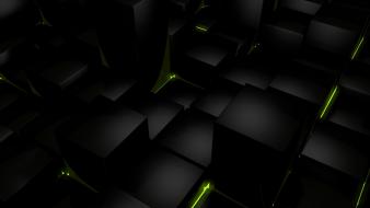 3d computer graphics cubes dark glow wallpaper