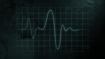 Abstract dark heart beat oscilloscope