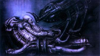 Alien aliens movie space jockey blue outer wallpaper
