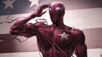 American flag carnage marvel comics spiderman logo wallpaper