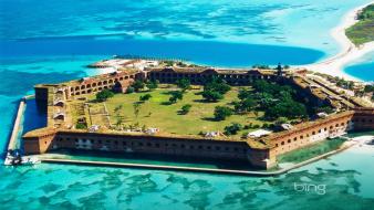Bing fort jefferson fortress sea wallpaper