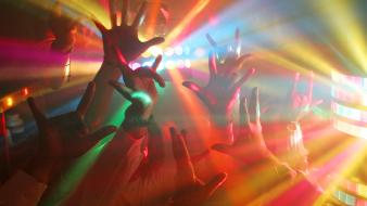Dancing hands multicolor music party wallpaper
