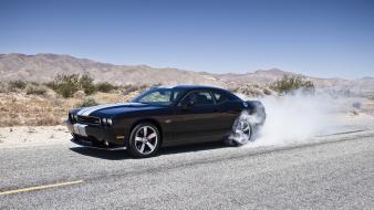 Dodge challenger srt8 burnout smoke vehicles wallpaper