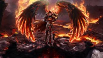 Fallen angel fire heroes inferno magic wallpaper