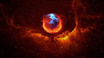 Firefox mozilla artwork logos outer space wallpaper