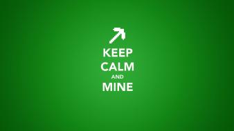 Keep calm and minecraft green minimalistic text wallpaper