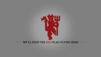 Manchester united flags flying red wallpaper