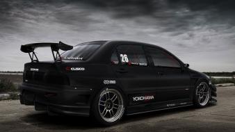 Mitsubishi evo lancer evolution black cars wallpaper