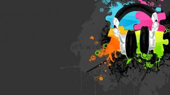 Abstract artwork headphones music wallpaper