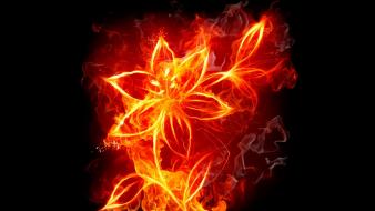 Digital art fire flower flames