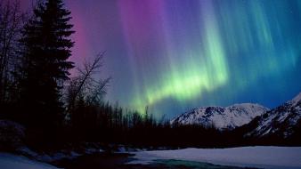 Alaska aurora borealis nature rivers wallpaper