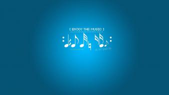 Blue background music notes wallpaper