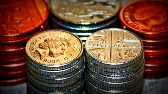 British coins macro money wallpaper
