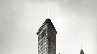 Flatiron building new york city architettura cityscapes greyscale wallpaper