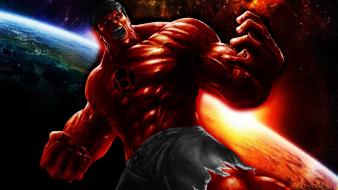 Hulk comic character marvel comics red fantasy art wallpaper