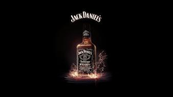 Jack daniels alcohol black background bottles liquor wallpaper