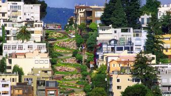 Lombard street san francisco architecture streets wallpaper