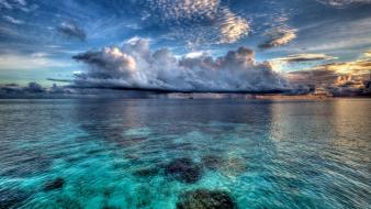 Maldives clouds sea water wallpaper