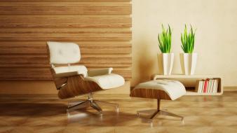 3d eames lounge chairs furniture interior wallpaper