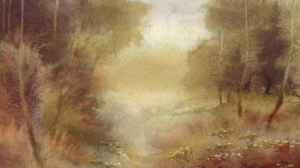 Artwork nature paintings watercolor wallpaper