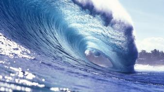 Blue tubed vague waves wallpaper