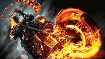 Ghost rider burn fire legend motorbikes wallpaper