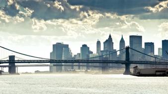 Manhattan bridge new york city cityscapes nature wallpaper