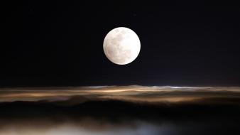 Moon clouds nature night sky wallpaper