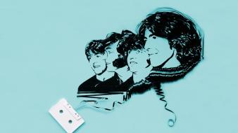 The beatles blue background cassette tape wallpaper