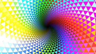 Abstract digital art multicolor rainbows spiral wallpaper
