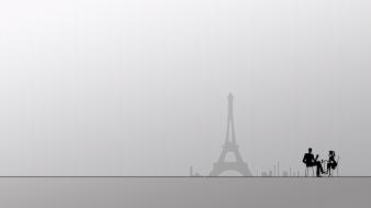 Eiffel tower paris artwork minimalistic wallpaper