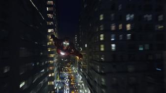 Iron man the avengers movie cityscapes fly wallpaper