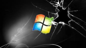 Microsoft windows broken screen wallpaper