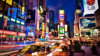 New york city lights colors light long exposure wallpaper