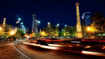 Pices cityscapes long exposure night streets wallpaper