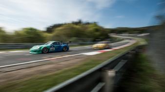Porsche cars motion blur race tracks racing wallpaper