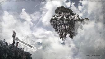 3d cgi castles clouds landscapes wallpaper