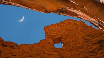 Arizona crescent moon ruins worms eye view wallpaper