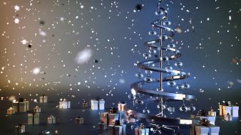 Christmas new year party presents snow wallpaper