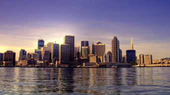 Cityscapes skylines water wallpaper