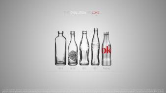 Cocacola bottles evolution minimalistic text wallpaper