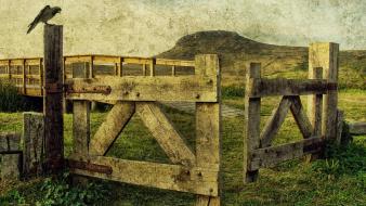 Fences gate old paintings wallpaper