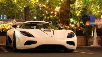 Koenigsegg agera r cars front angle view lights wallpaper