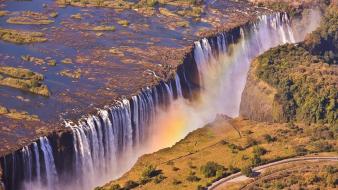 Victoria falls zambia landscapes nature scenario wallpaper