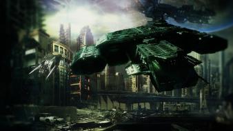 Digital art artwork alien aliens apocalyptic cities wallpaper