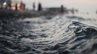 Water dark waves macro blurred background sea wallpaper