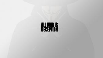 Anonymous v for vendetta deception minimalistic quotes wallpaper