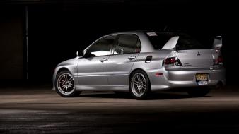 Evo ix mitsubishi lancer racing cars silver tuning wallpaper